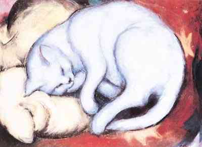 Franz Marc, Katze auf gelbem Polster